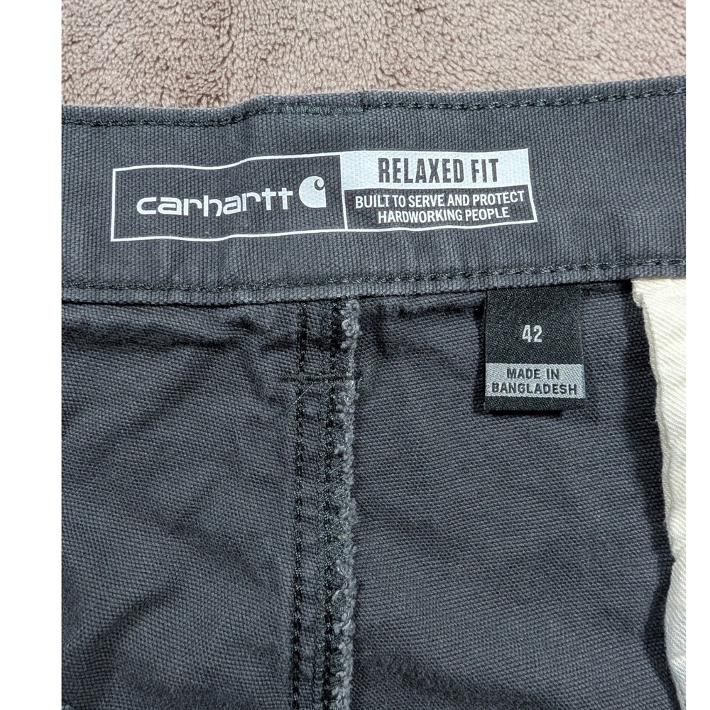 Carhartt Cargo Shorts Mens 42 Gray Rugged Flex Canvas Relaxed Fit BS3542-M - Picture 8 of 11